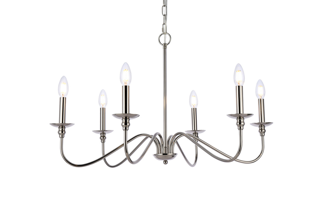 Elegant Rohan LD5056D30PN Chandelier Light - Polished Nickel