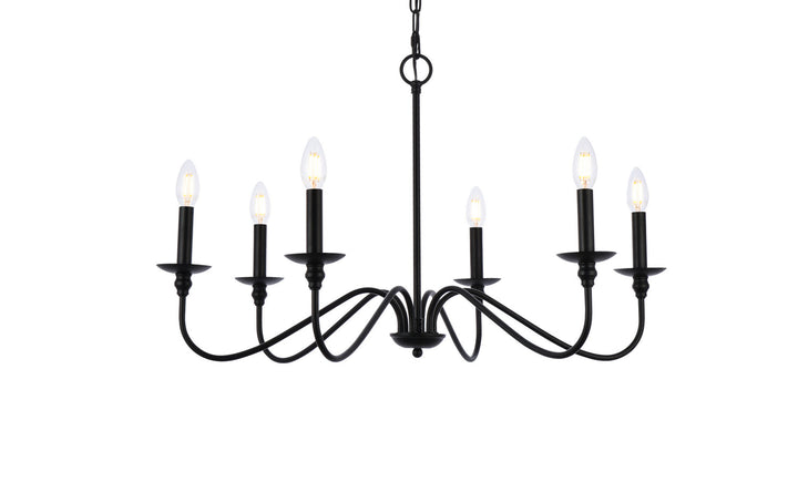 Elegant Rohan LD5056D30MB Chandelier Light - Matte Black