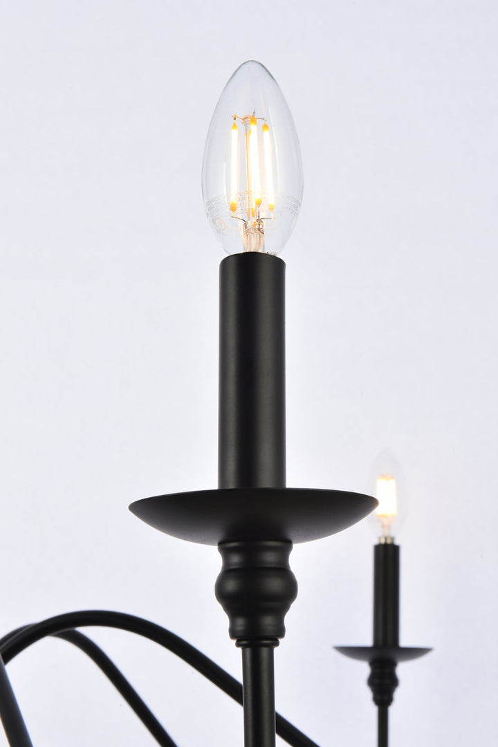 Elegant Rohan LD5056D30MB Chandelier Light - Matte Black