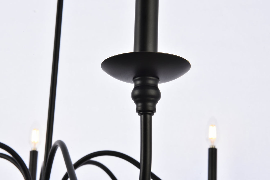 Elegant Rohan LD5056D30MB Chandelier Light - Matte Black