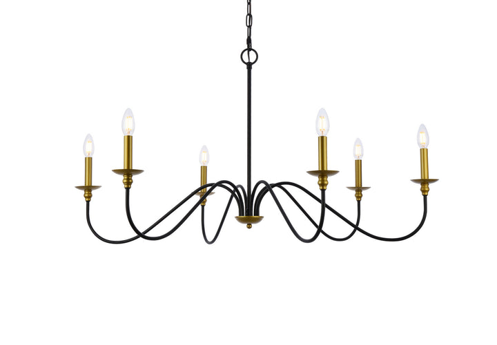 Elegant Rohan LD5056D42BRB Chandelier Light - Brass And Black