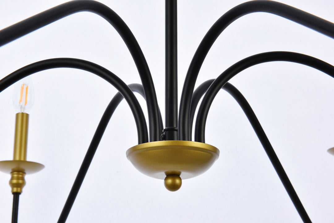 Elegant Rohan LD5056D42BRB Chandelier Light - Brass And Black