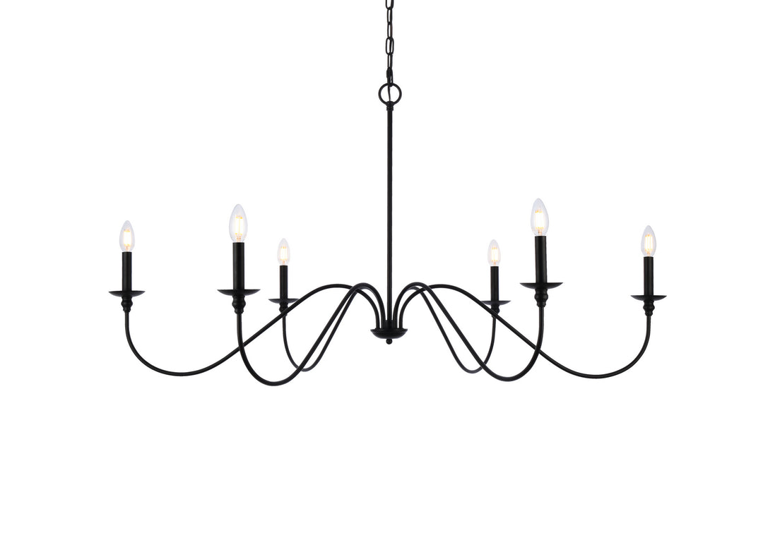 Elegant Rohan LD5056D48MB Chandelier Light - Matte Black