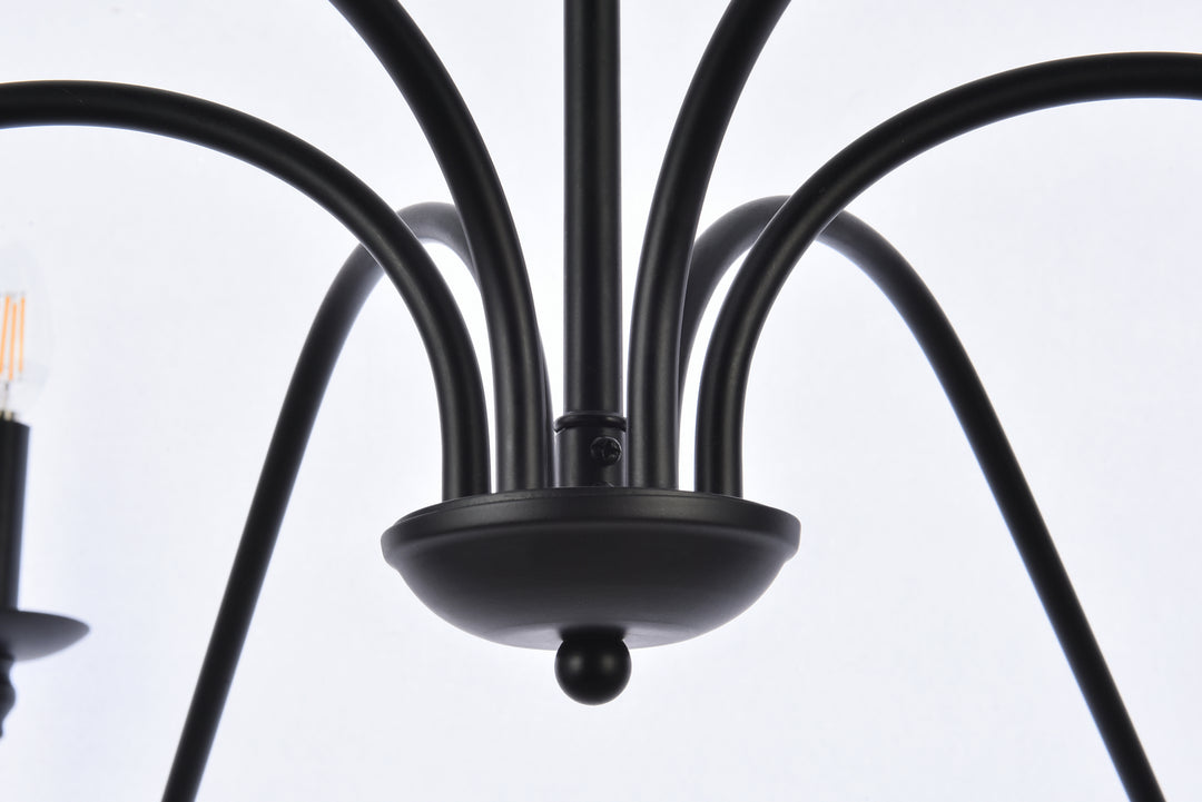 Elegant Rohan LD5056D48MB Chandelier Light - Matte Black