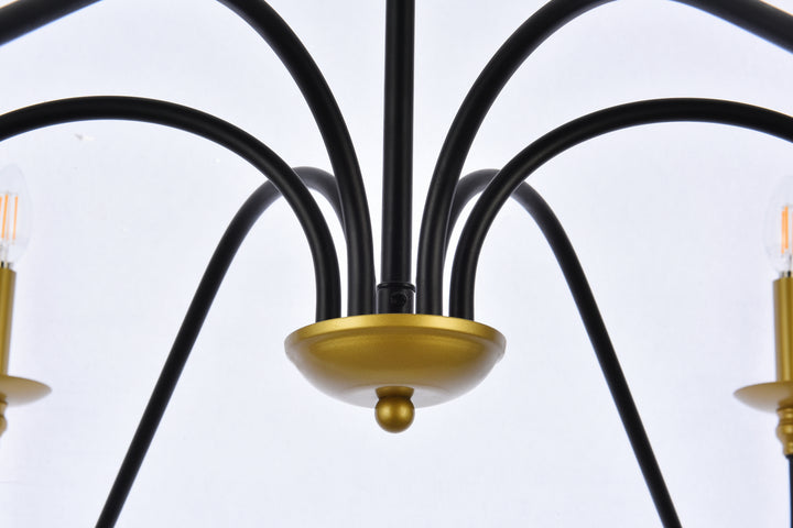 Elegant Rohan LD5056D48BRB Chandelier Light - Brass And Black