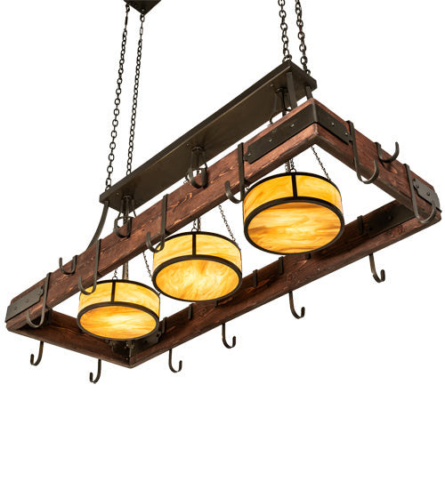 Meyda Tiffany Steamboat 229227 Pendant Light - Bronze, Natural Wood