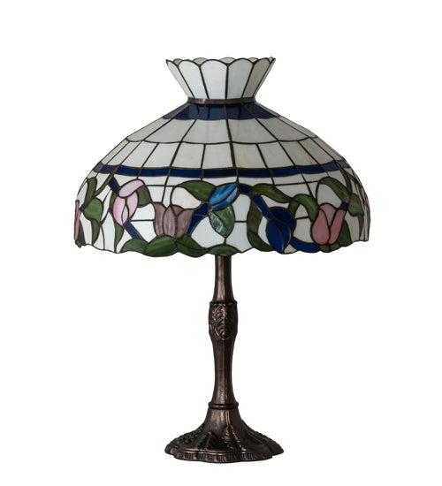 Meyda Tiffany Lighting 232796 Rose Vine Three Light Table Lamp Lamp Bronze / Dark