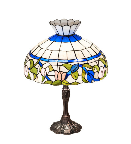 Meyda Tiffany Lighting 232796 Rose Vine Three Light Table Lamp Lamp Bronze / Dark