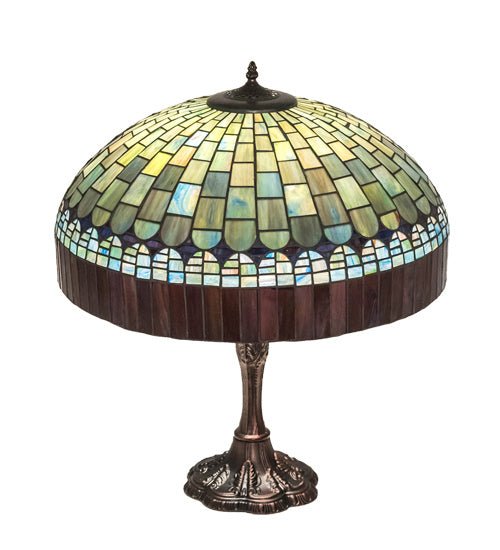 Meyda Tiffany Lighting 232801 Tiffany Candice Three Light Table Lamp Lamp Bronze / Dark