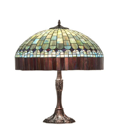 Meyda Tiffany Lighting 232801 Tiffany Candice Three Light Table Lamp Lamp Bronze / Dark