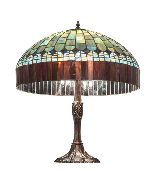 Meyda Tiffany Lighting 232801 Tiffany Candice Three Light Table Lamp Lamp Bronze / Dark