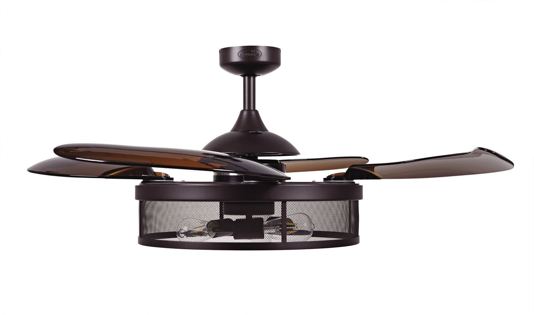 Beacon Meridian 51107001 Ceiling Fan 48 - Oil Rubbed Bronze and Amber, Amber/