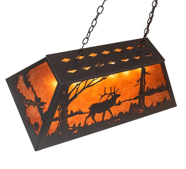 Meyda Tiffany Elk At Lake 122975 Pendant Light - Timeless Bronze