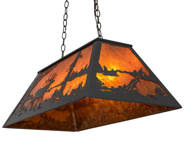 Meyda Tiffany Elk At Lake 122975 Pendant Light - Timeless Bronze