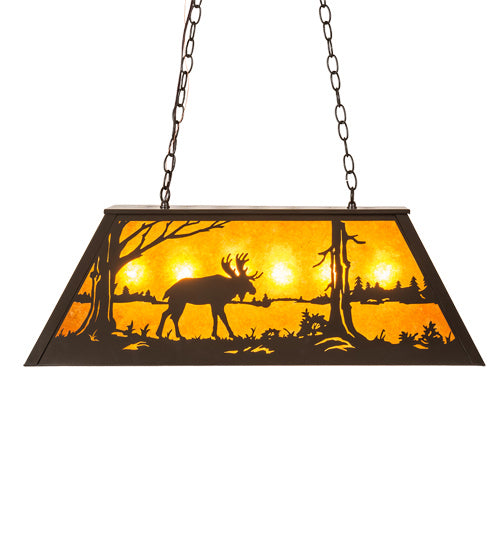 Meyda Tiffany Moose At Lake 98242 Pendant Light - Timeless Bronze