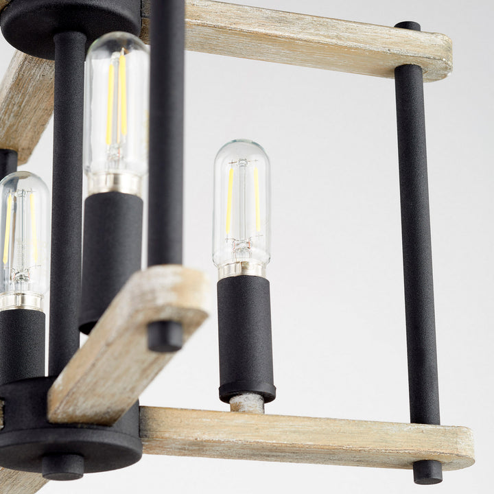 Quorum Silva 3134-14-69 Ceiling Light - Textured Black W/ Weathered Oak Finish
