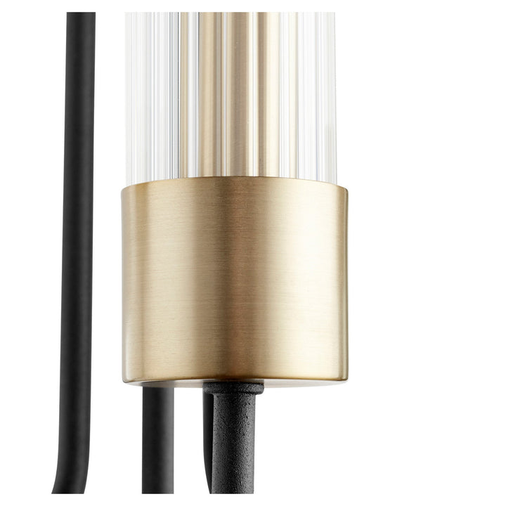 Quorum Helix 595-3-6980 Wall Sconce Light - Textured Black W/ Aged Brass