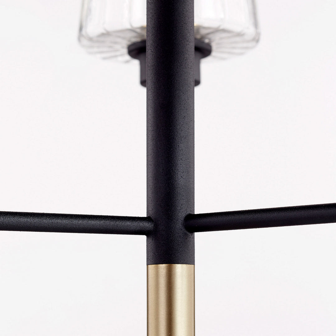Quorum Dalia 625-3-6980 Chandelier Light - Textured Black W/ Aged Brass