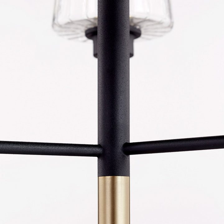 Quorum Dalia 625-3-6980 Chandelier Light - Textured Black W/ Aged Brass