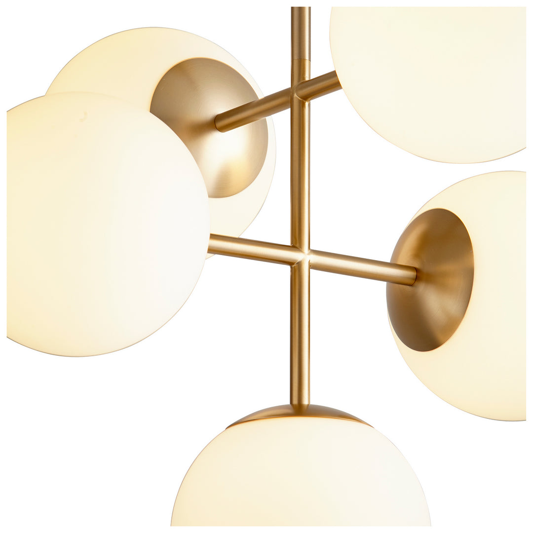 Oxygen Nebula 3-681-40 Chandelier Light - Aged Brass