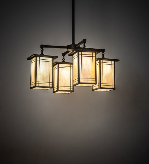 Meyda Tiffany Prairie Mission 233239 Chandelier Light - Craftsman Brown