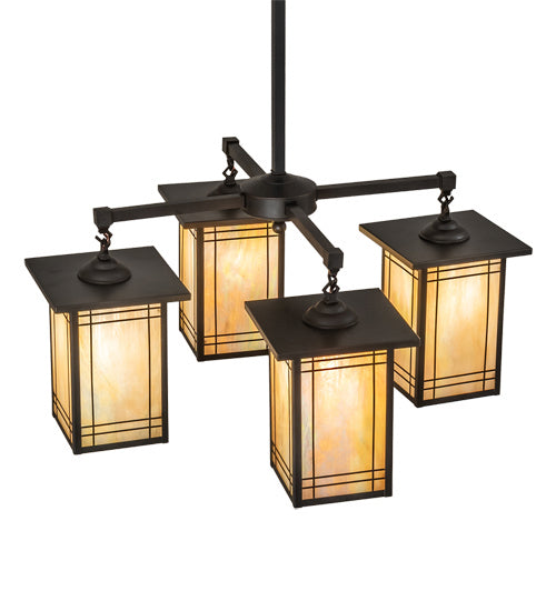 Meyda Tiffany Prairie Mission 233239 Chandelier Light - Craftsman Brown