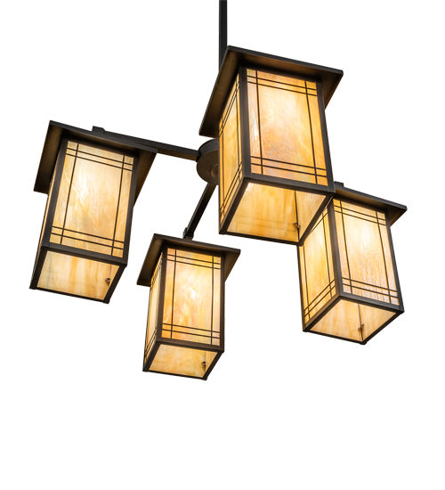 Meyda Tiffany Prairie Mission 233239 Chandelier Light - Craftsman Brown