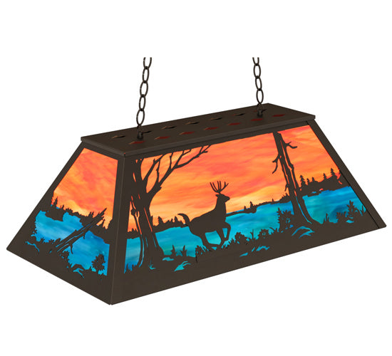 Meyda Tiffany Deer At Lake 233930 Pendant Light - Oil Rubbed Bronze