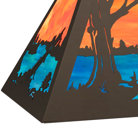 Meyda Tiffany Deer At Lake 233930 Pendant Light - Oil Rubbed Bronze