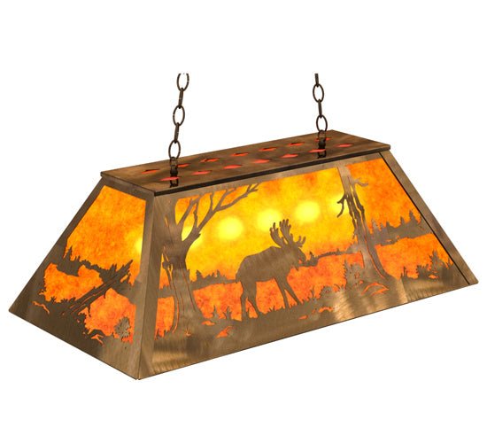 Meyda Tiffany Moose At Lake 30330 Pendant Light - Antique Copper