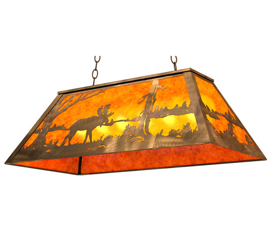 Meyda Tiffany Moose At Lake 30330 Pendant Light - Antique Copper