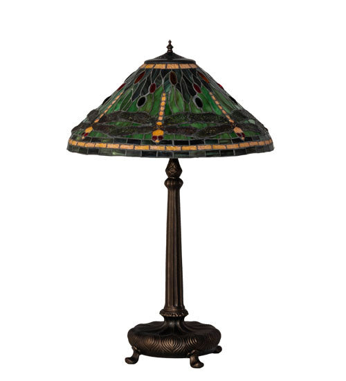 Meyda Tiffany Lighting 52441 Tiffany Dragonfly One Light Table Lamp Lamp Bronze / Dark