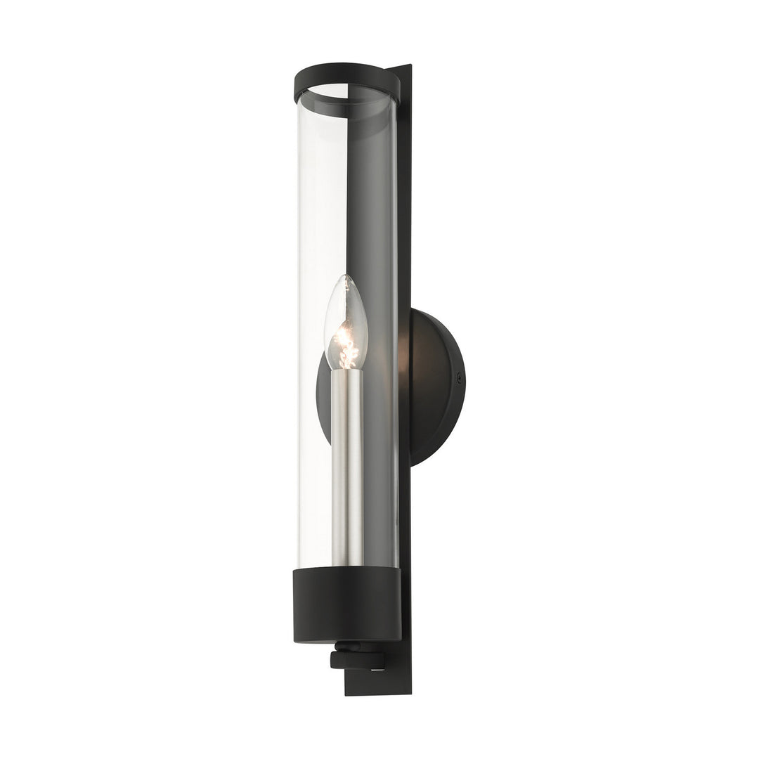 Livex Castleton 10142-04 Wall Sconce Light - Black w/ Brushed Nickel