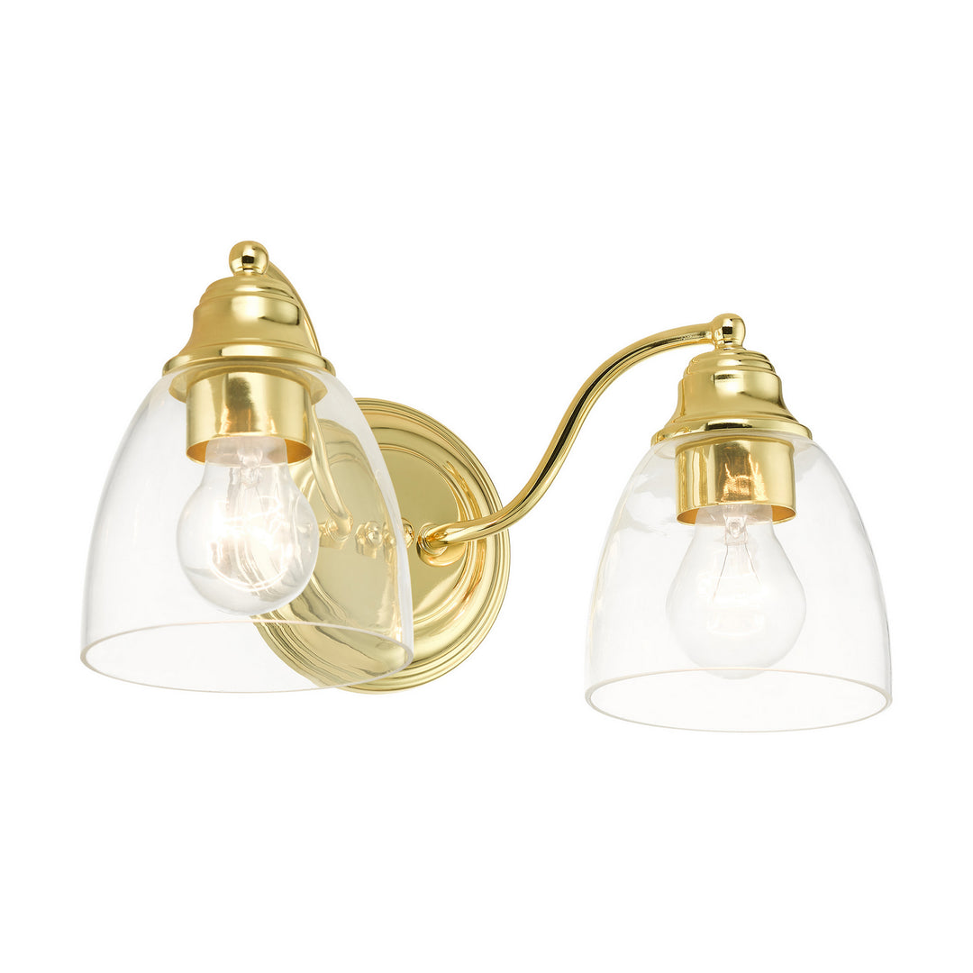 Livex Montgomery 15132-02 Bath Vanity Light 14 in. wide - Polished Brass