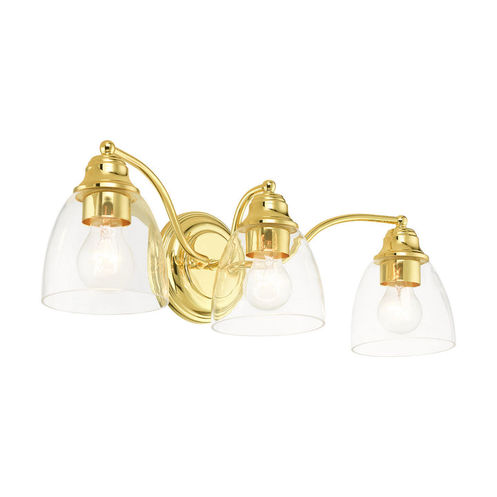 Livex Montgomery 15133-02 Bath Vanity Light 23 in. wide - Polished Brass