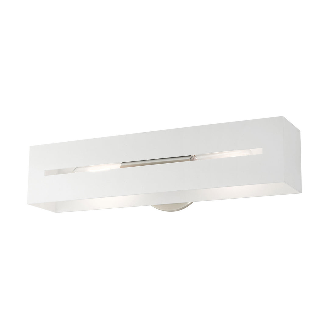 Livex Soma 16682-13 Bath Vanity Light 18 in. wide - Textured White w/ Brushed Nickels