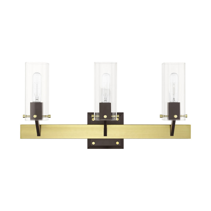 Livex Beckett 17823-12 Bath Vanity Light 24 in. wide - Satin Brass & Bronze