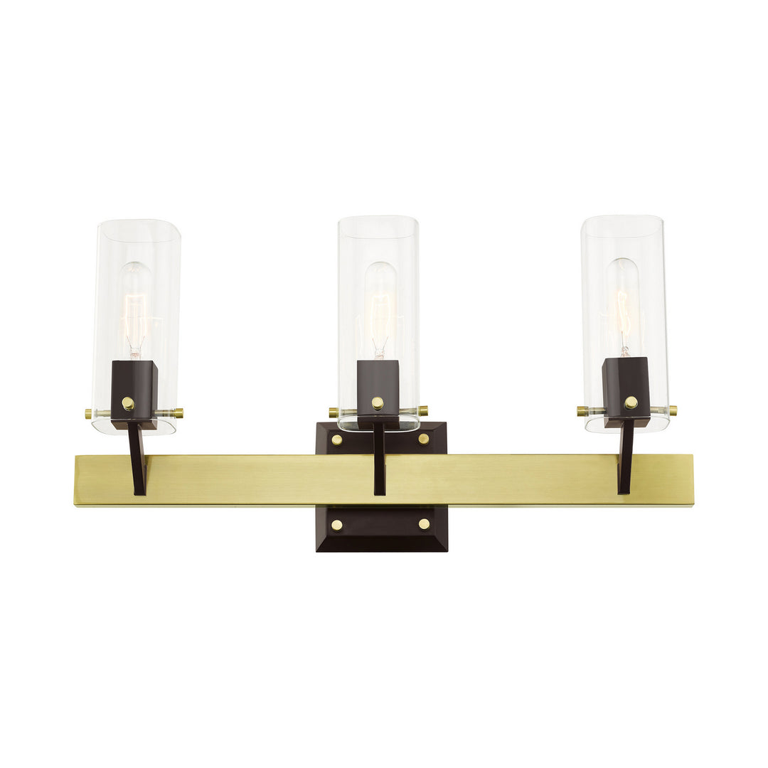 Livex Beckett 17823-12 Bath Vanity Light 24 in. wide - Satin Brass & Bronze