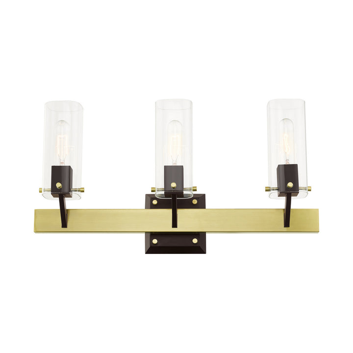 Livex Beckett 17823-12 Bath Vanity Light 24 in. wide - Satin Brass & Bronze