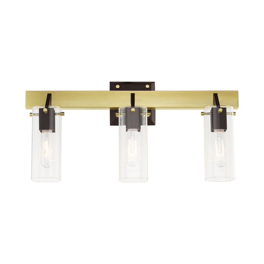 Livex Beckett 17823-12 Bath Vanity Light 24 in. wide - Satin Brass & Bronze