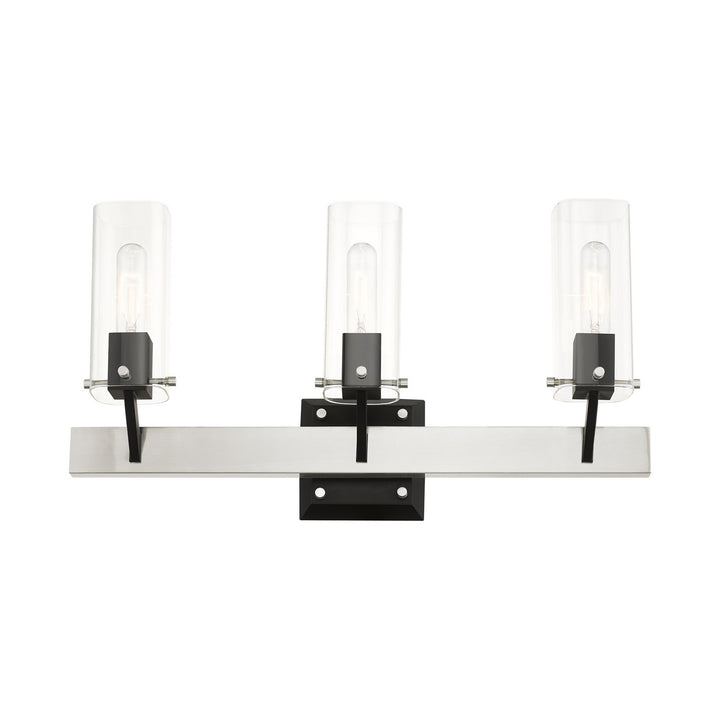 Livex Beckett 17823-91 Bath Vanity Light 24 in. wide - Brushed Nickel & Black