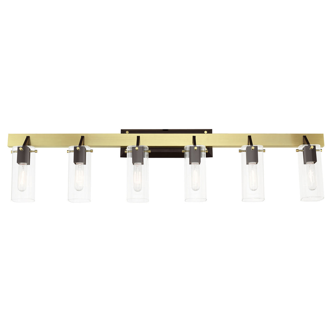 Livex Beckett 17826-12 Bath Vanity Light 48 in. wide - Satin Brass & Bronze