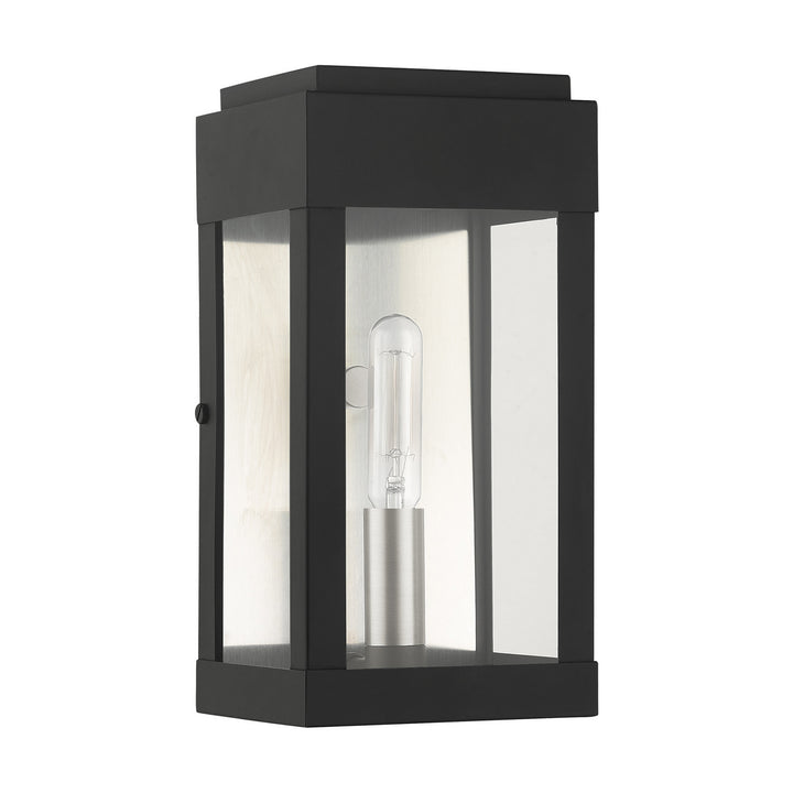 Livex Lighting 21231-04  York Outdoor Black W/ Brushed Nickels W/ Brushed Nickel Stainless Steel