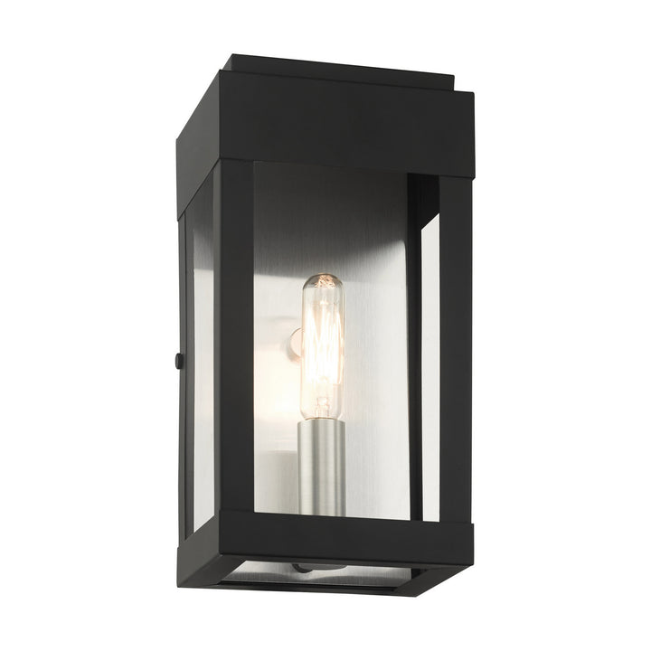 Livex Lighting 21231-04  York Outdoor Black W/ Brushed Nickels W/ Brushed Nickel Stainless Steel