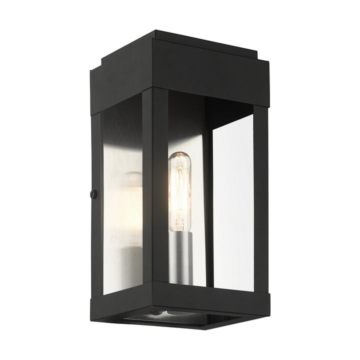 Livex Lighting 21231-04  York Outdoor Black W/ Brushed Nickels W/ Brushed Nickel Stainless Steel