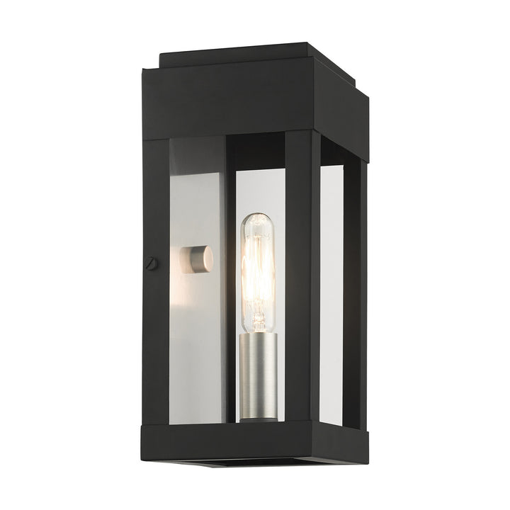 Livex Lighting 21231-04  York Outdoor Black W/ Brushed Nickels W/ Brushed Nickel Stainless Steel