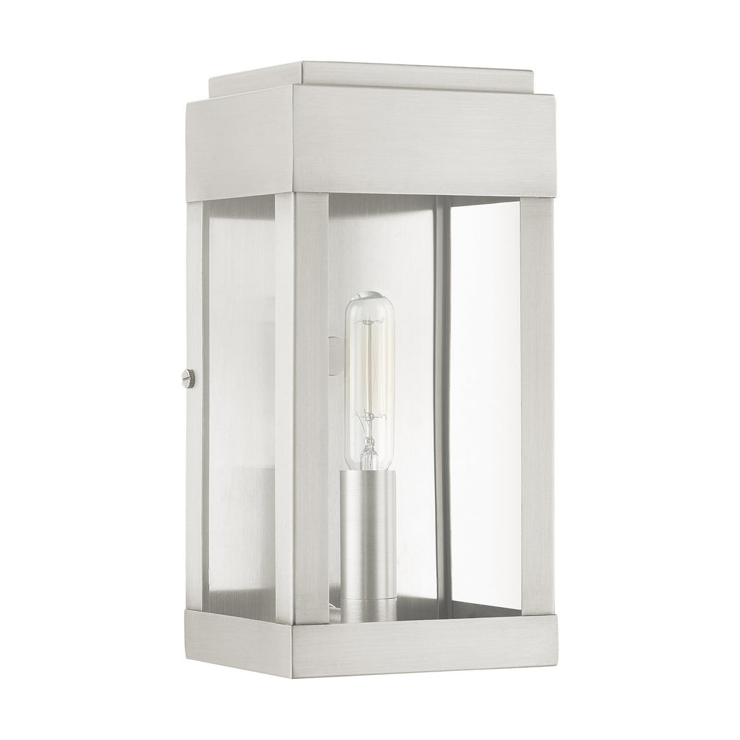 Livex Lighting 21231-91  York Outdoor Brushed Nickel W/ Brushed Nickel Stainless Steel