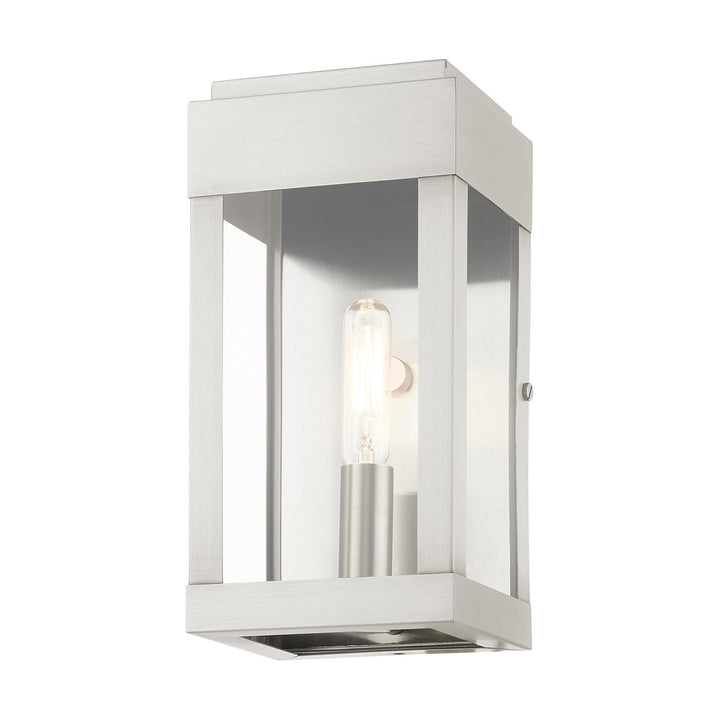 Livex Lighting 21231-91  York Outdoor Brushed Nickel W/ Brushed Nickel Stainless Steel