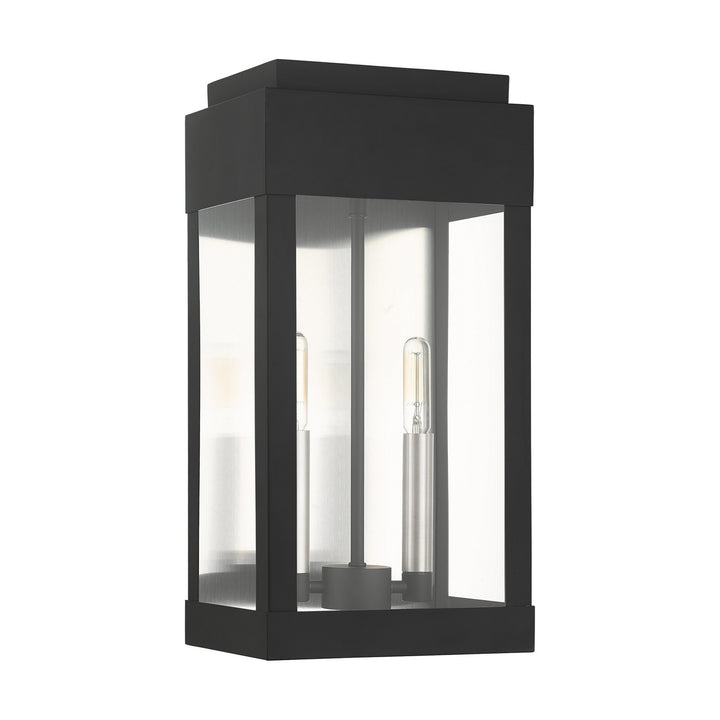 Livex Lighting 21235-04  York Outdoor Black W/ Brushed Nickels W/ Brushed Nickel Stainless Steel