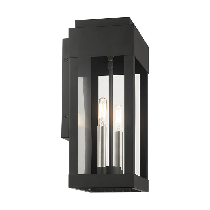 Livex Lighting 21235-04  York Outdoor Black W/ Brushed Nickels W/ Brushed Nickel Stainless Steel